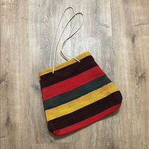 Reggae Jamaican Drawstring Knit Shoulder Bag